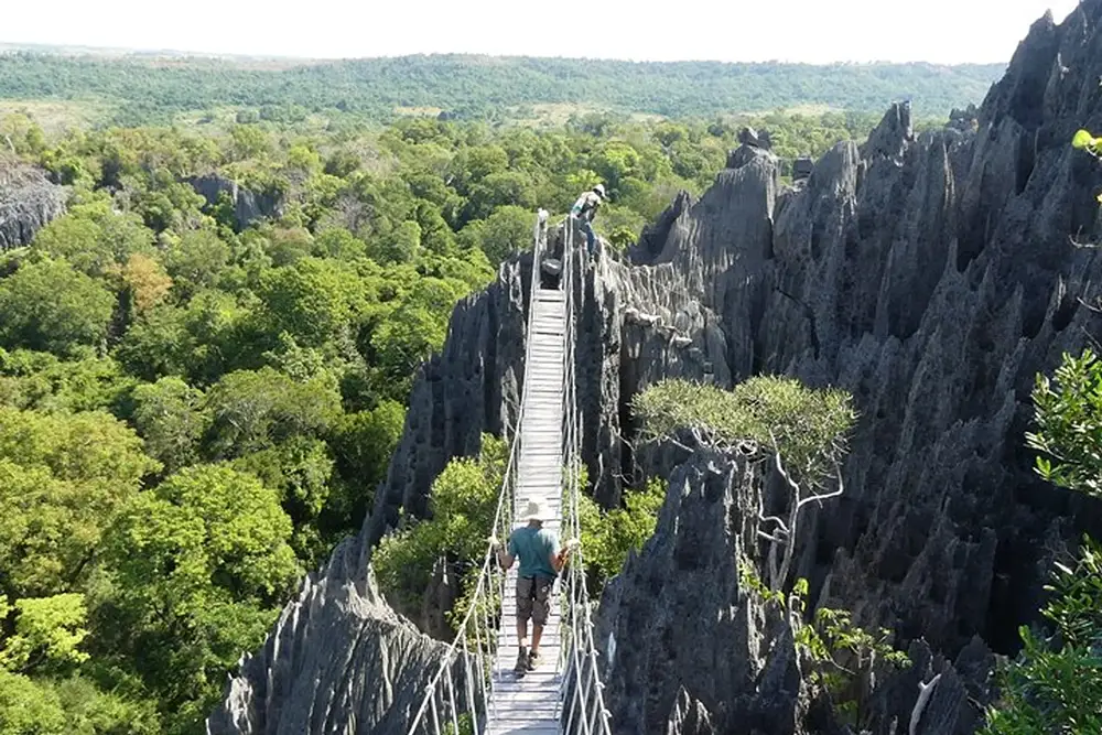 Pont de singe vue de Tsingy de Bemaraha